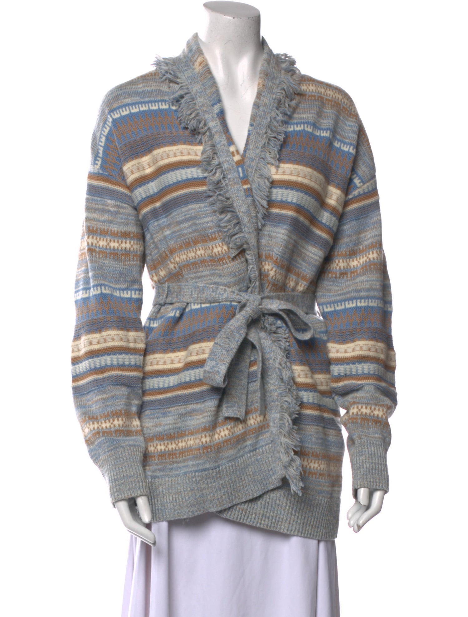 Intermix Striped V-Neck Sweater