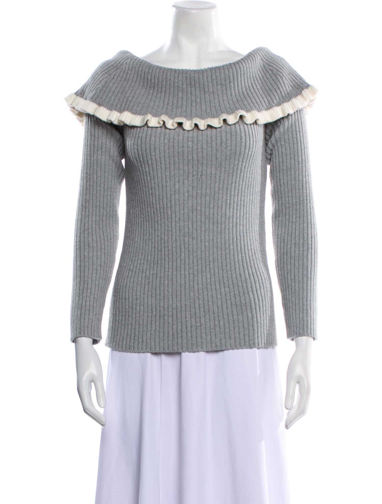Intermix Wool Bateau Neckline Sweater