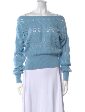 Intermix Knitwear Cashmere Off-The-Shoulder Sweater M