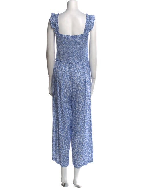 Intermix Floral Print Square Neckline Jumpsuit