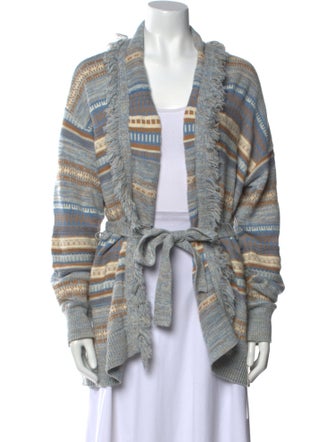 Intermix Striped Open Front Sweater