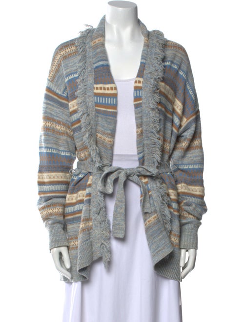 Intermix Striped Open Front Sweater