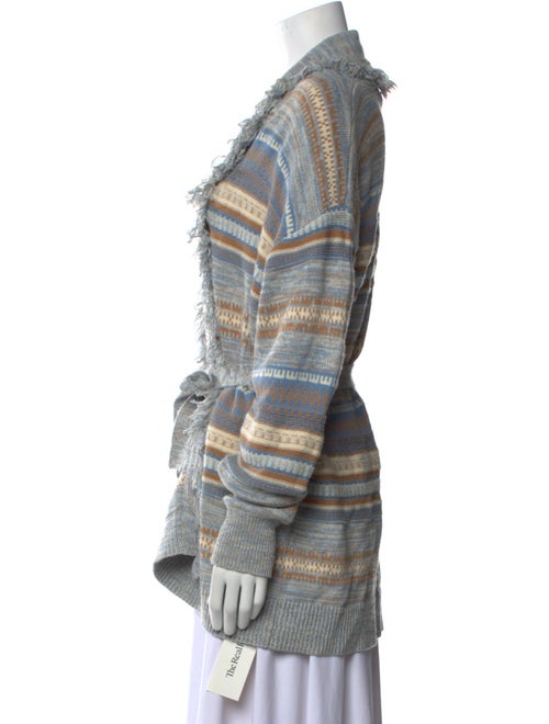 Intermix Striped Open Front Sweater