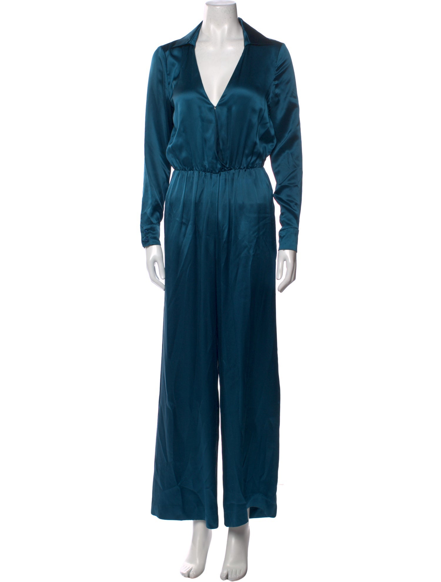 Intermix Silk V-Neck Jumpsuit