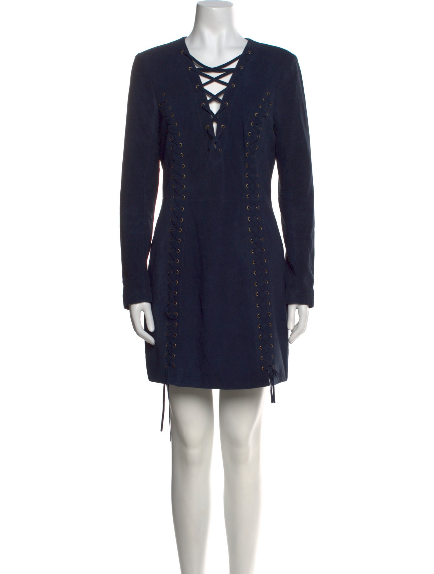 Intermix Leather Mini Dress