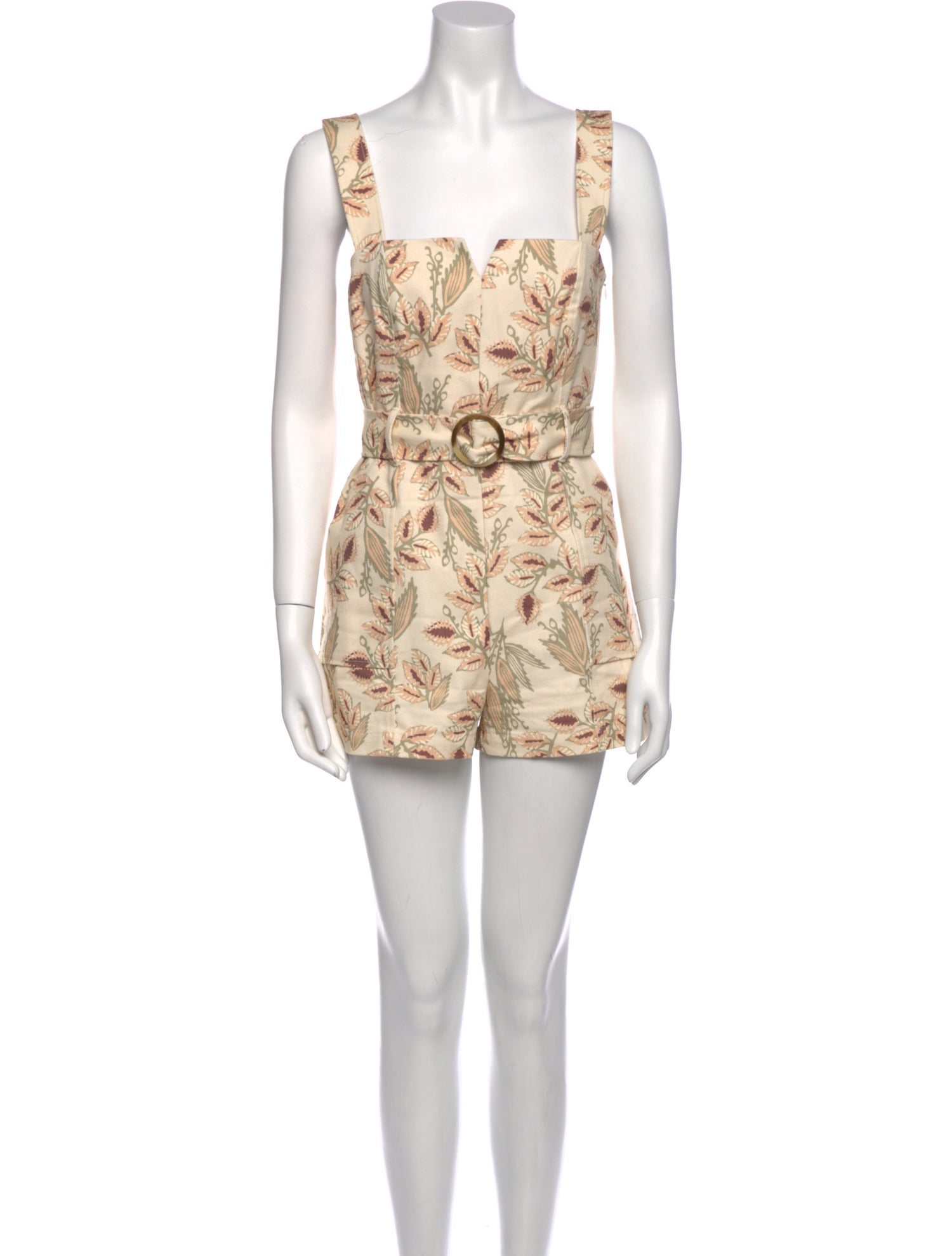 Intermix Floral Print Square Neckline Romper