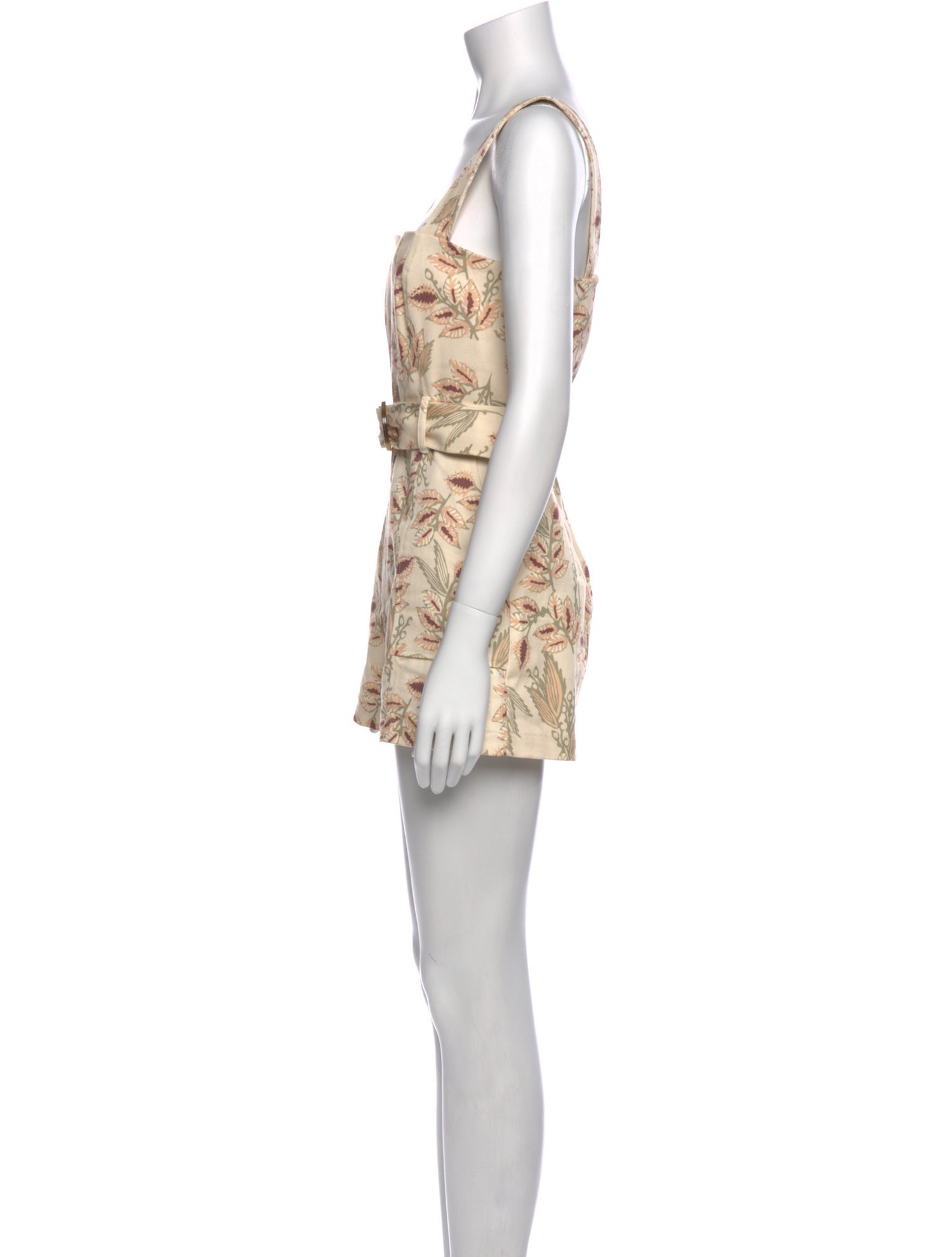 Intermix Floral Print Square Neckline Romper