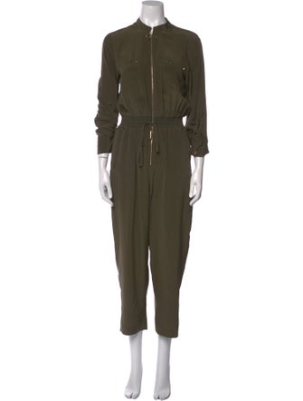 Intermix Silk Mock Neck Jumpsuit