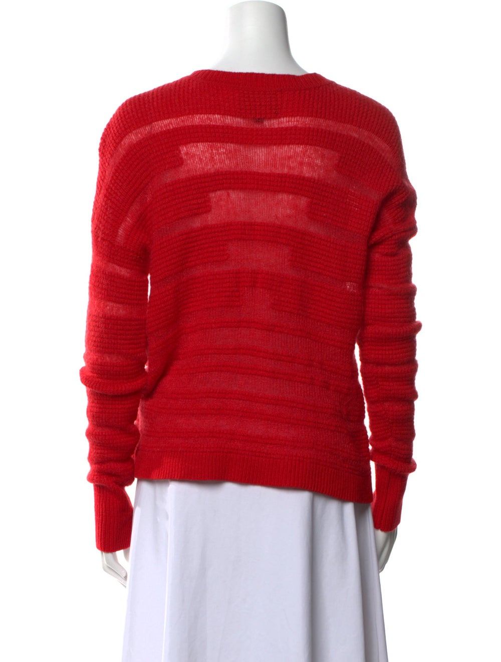 Intermix Wool Pullover Red Striped Long Sleeve wi… - image 3