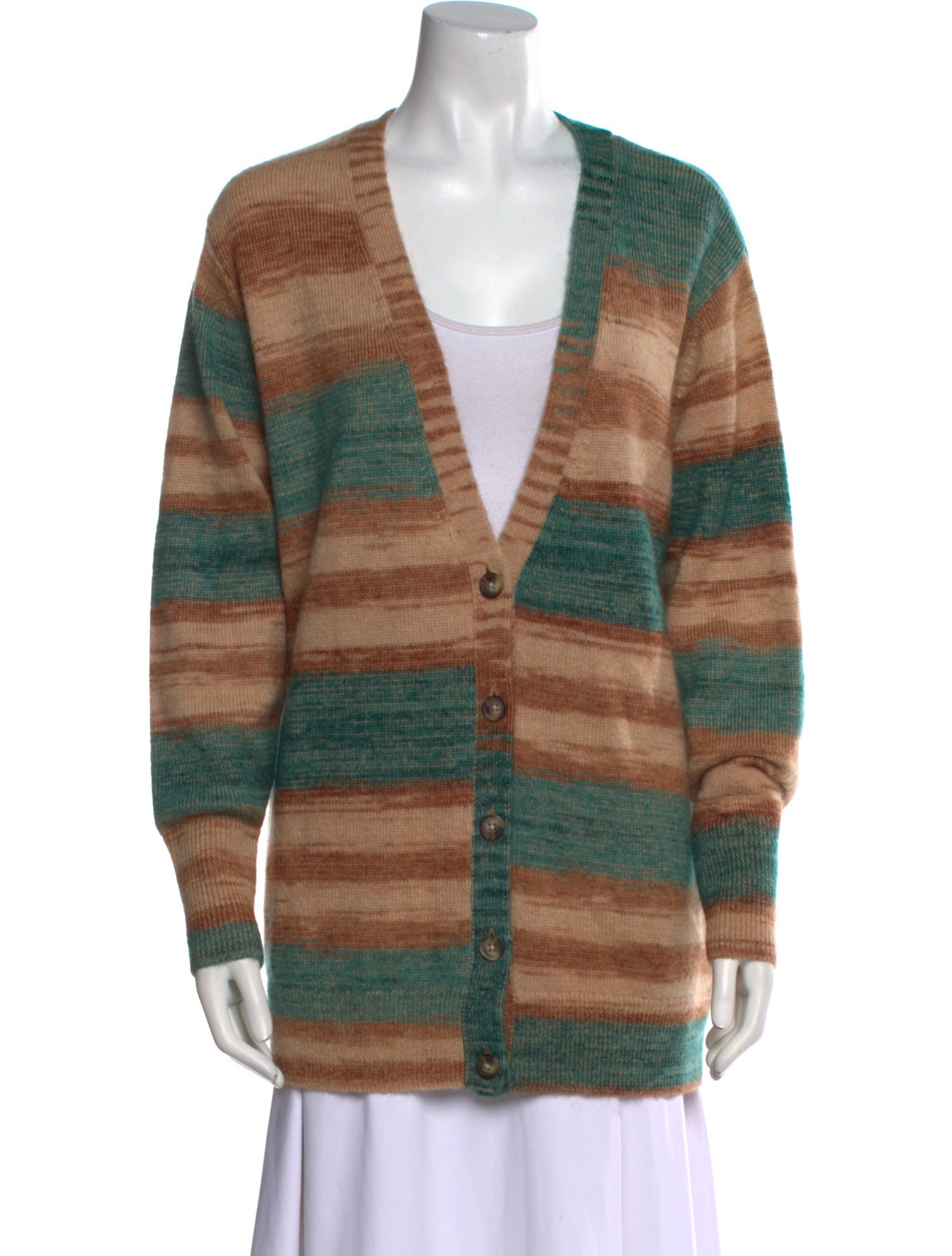 Intermix Striped V-Neck Sweater