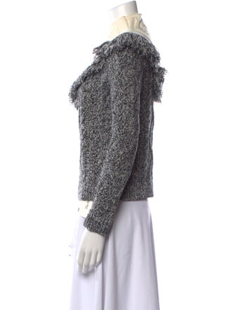 Intermix Colorblock Pattern Mock Neck Sweater