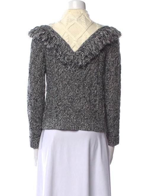Intermix Colorblock Pattern Mock Neck Sweater