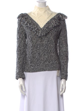 Intermix Wool Colorblock Pattern Sweater