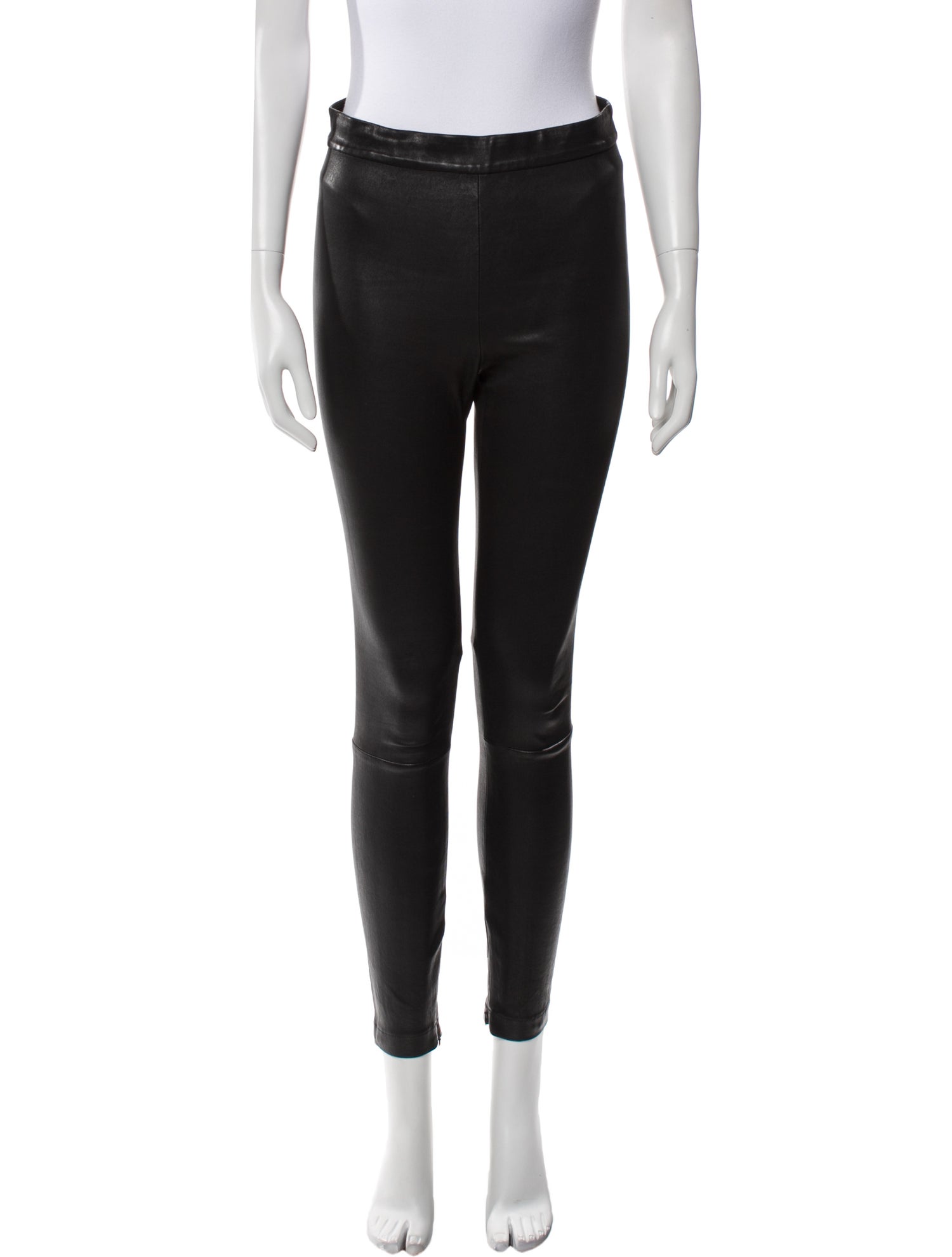 Intermix Leather Skinny Leg Pants