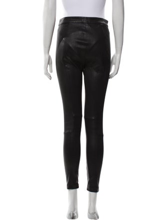 Intermix Leather Skinny Leg Pants