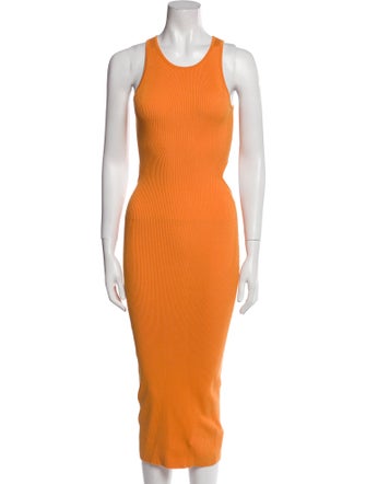 Intermix Scoop Neck Midi Length Dress