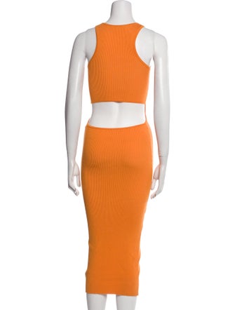 Intermix Scoop Neck Midi Length Dress