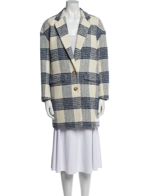 Intermix Wool Plaid Print Peacoat