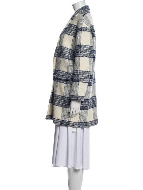 Intermix Wool Plaid Print Peacoat