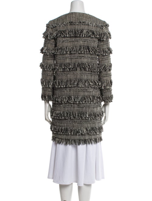 Intermix Tweed Pattern Faux Fur Coat