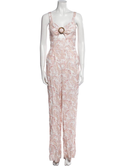 Intermix Paisley Print V-Neck Jumpsuit