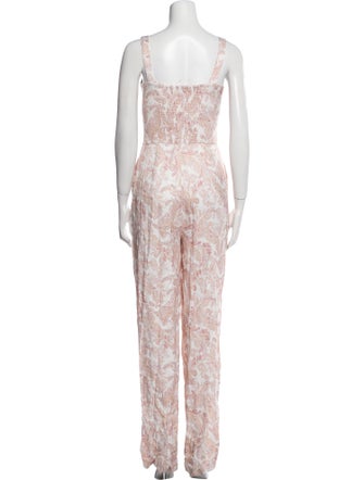 Intermix Paisley Print V-Neck Jumpsuit