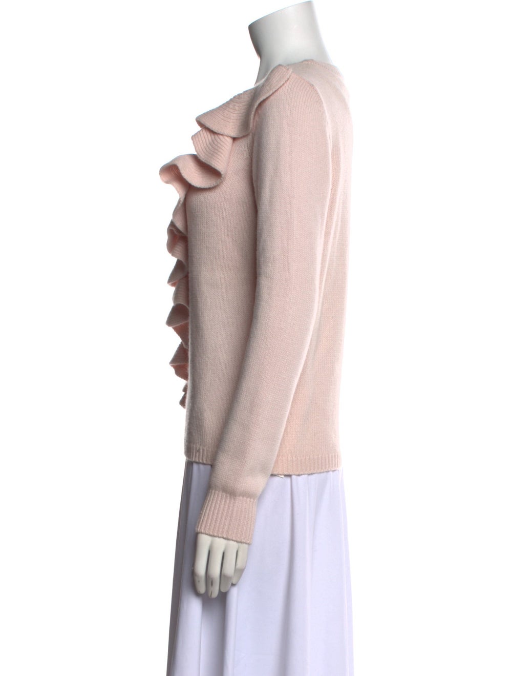 Intermix Wool Pullover Pink Ruffle Embellishment … - image 2