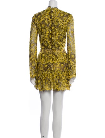 Intermix Lace Pattern Fringe Trim Accent Skirt Set