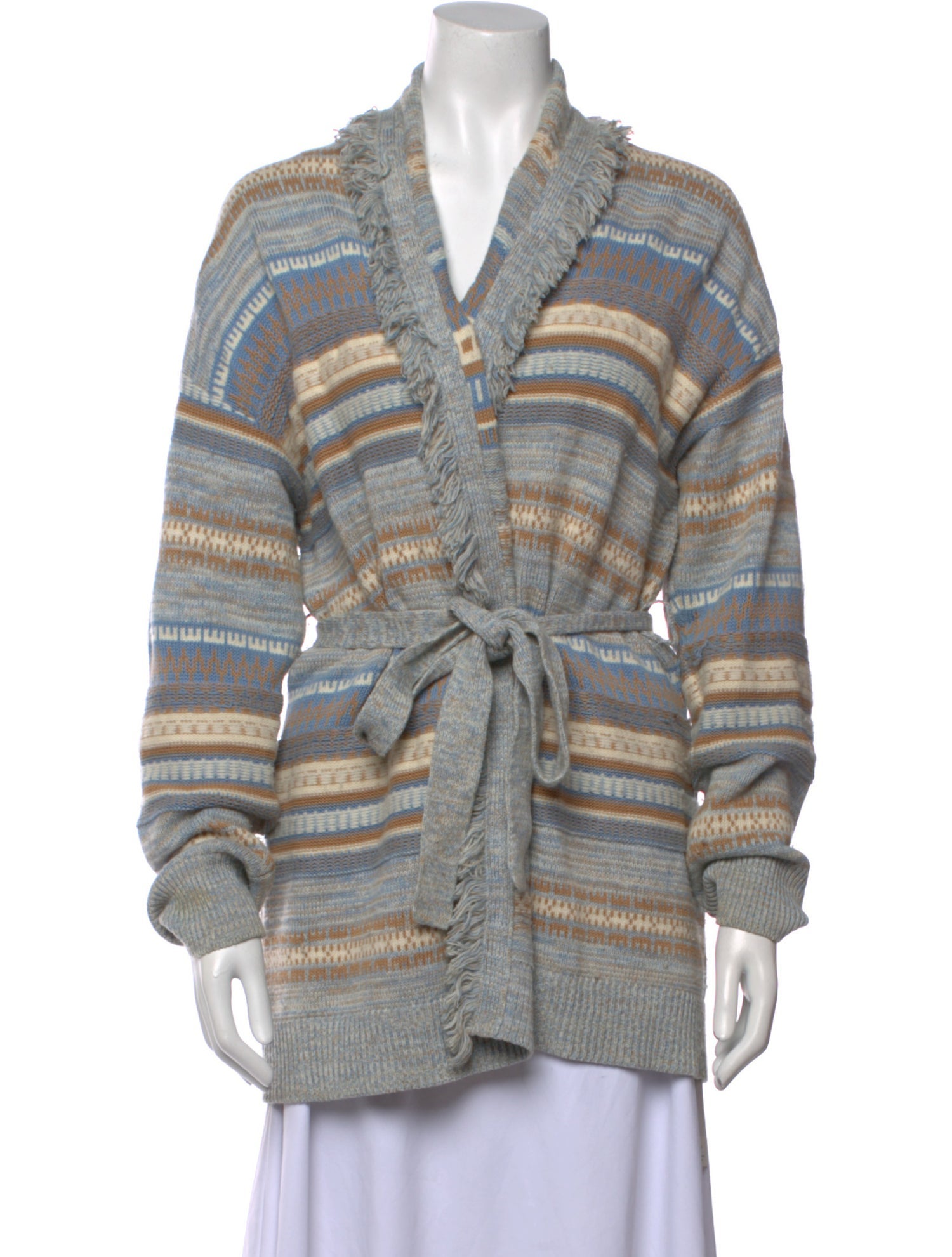 Intermix Striped V-Neck Sweater