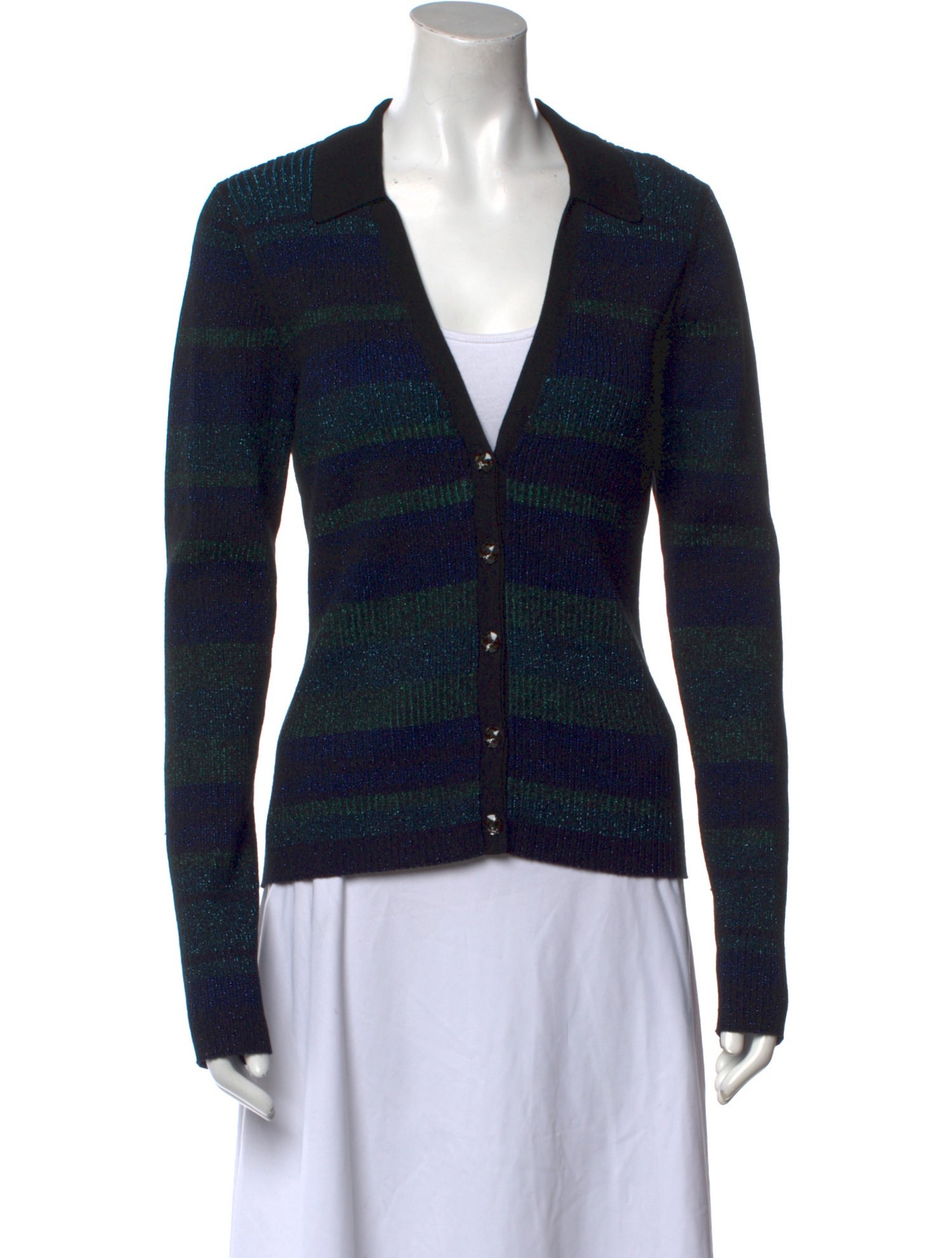 Intermix Striped V-Neck Sweater