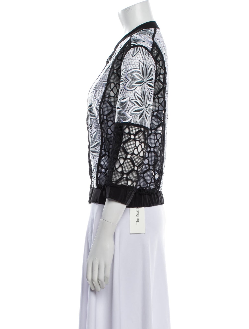 Intermix Evening Jacket Black Patterned Crochet &… - image 2