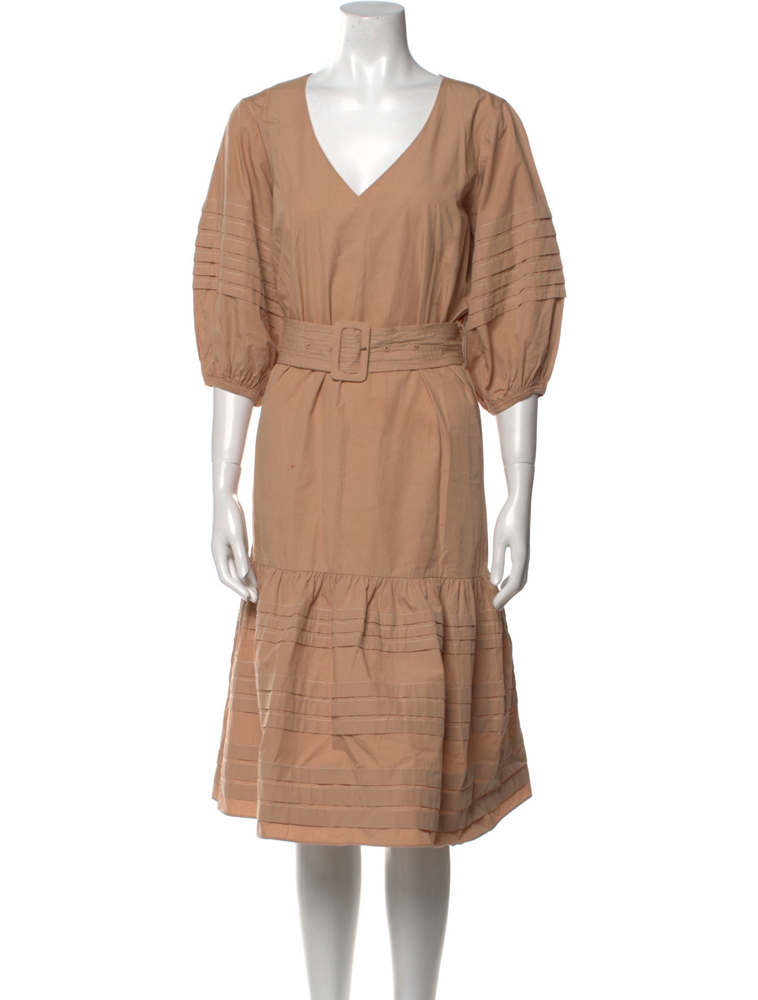 Intermix V-Neck Midi Length Dress