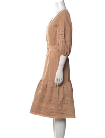 Intermix V-Neck Midi Length Dress