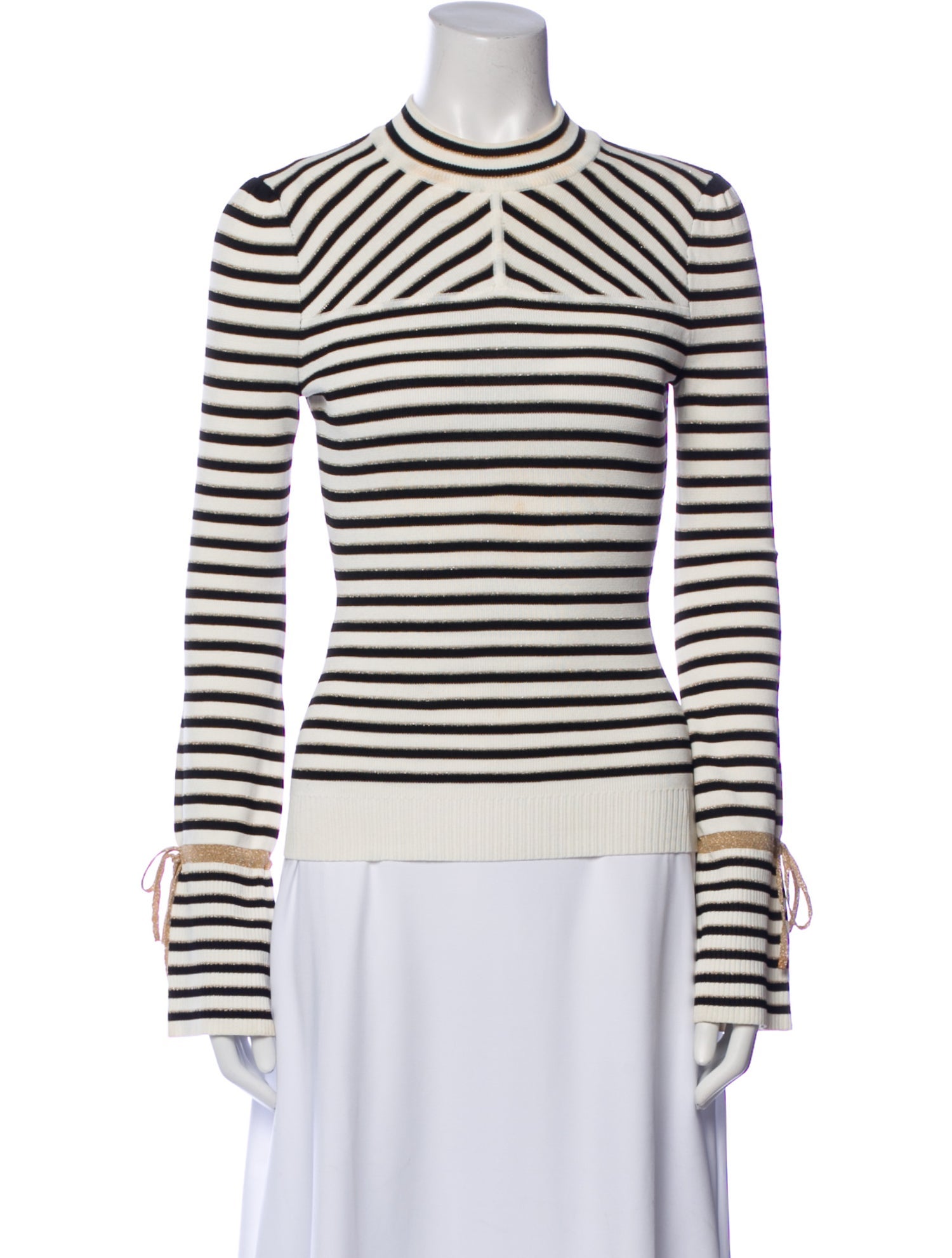 Intermix Striped Crew Neck Sweater