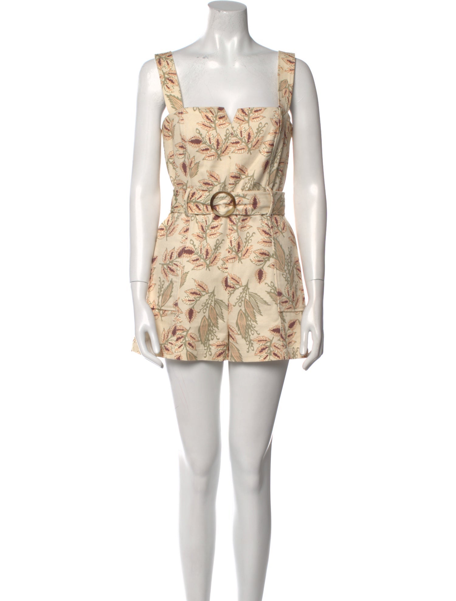 Intermix Floral Print Square Neckline Romper