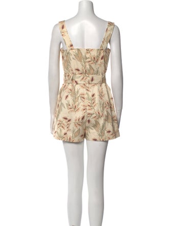 Intermix Floral Print Square Neckline Romper