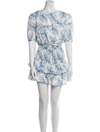 Intermix Floral Print Keyhole Accent Skirt Set