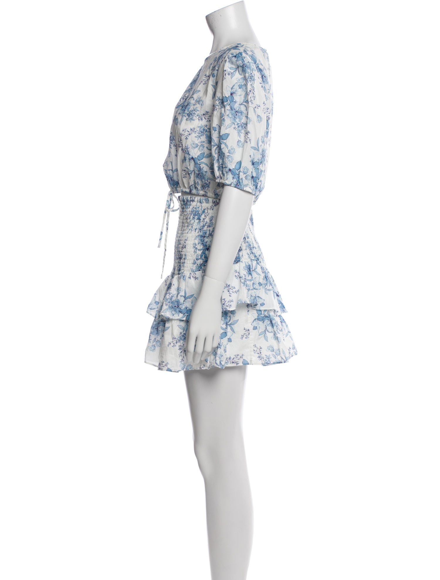 Intermix Floral Print Keyhole Accent Skirt Set