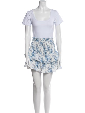 Intermix Floral Print Keyhole Accent Skirt Set