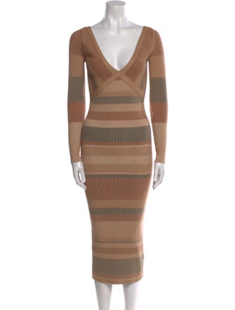 Intermix Striped Midi Length Dress