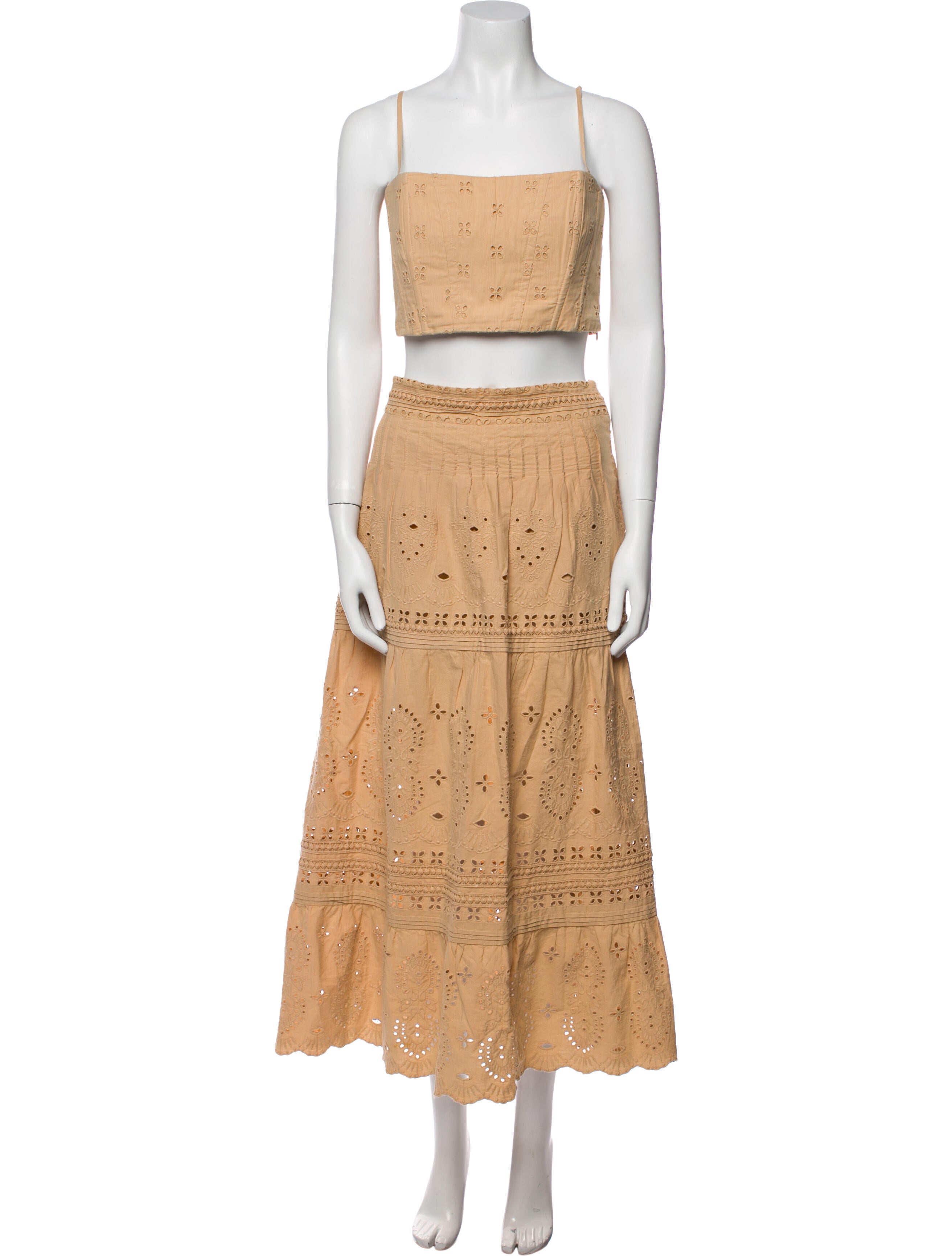 Intermix Floral Print Crochet Trim Skirt Set