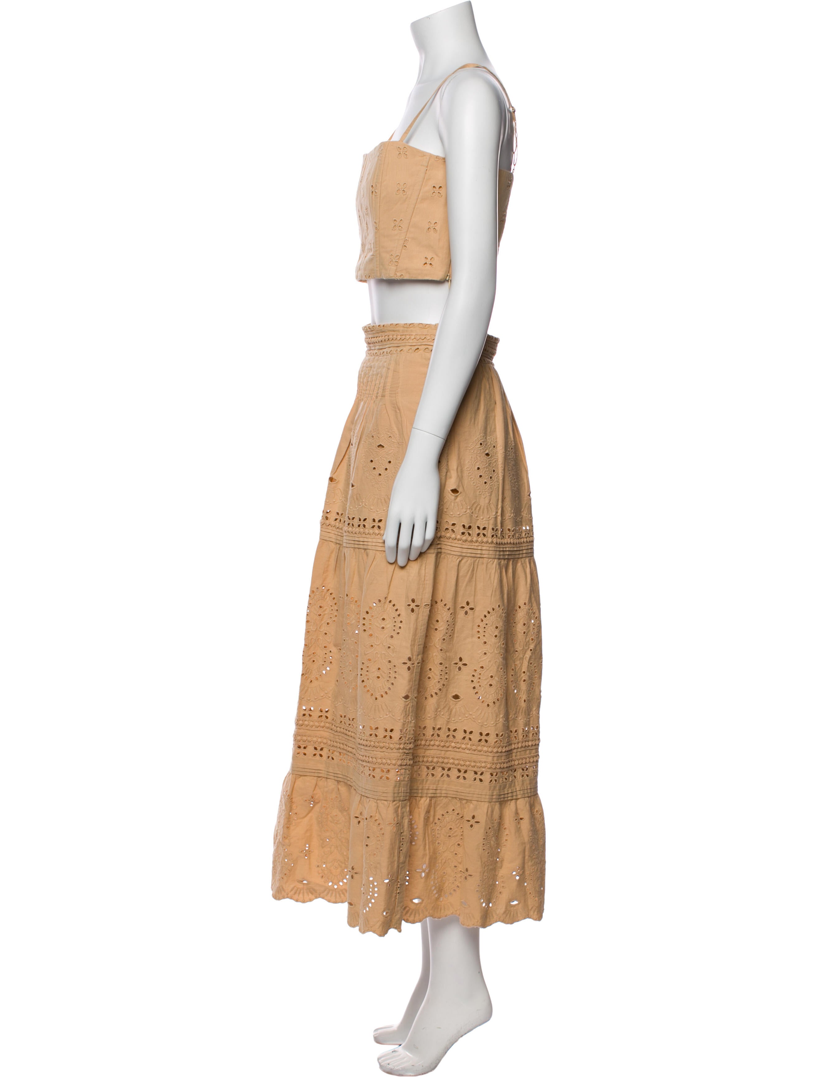 Intermix Floral Print Crochet Trim Skirt Set