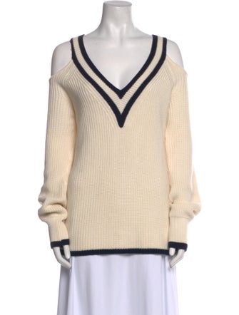 Intermix Striped V-Neck Sweater
