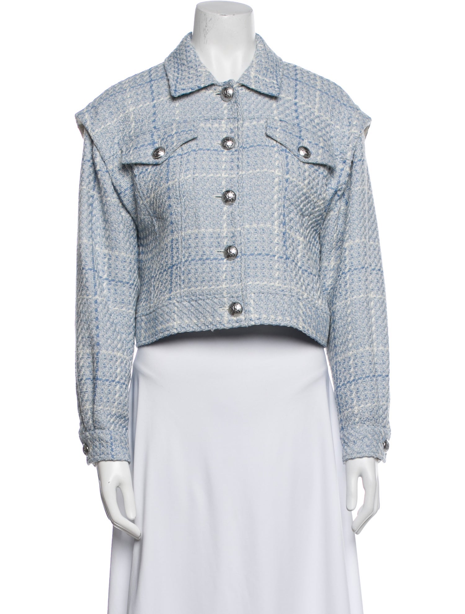 Intermix Tweed Pattern Denim Jacket