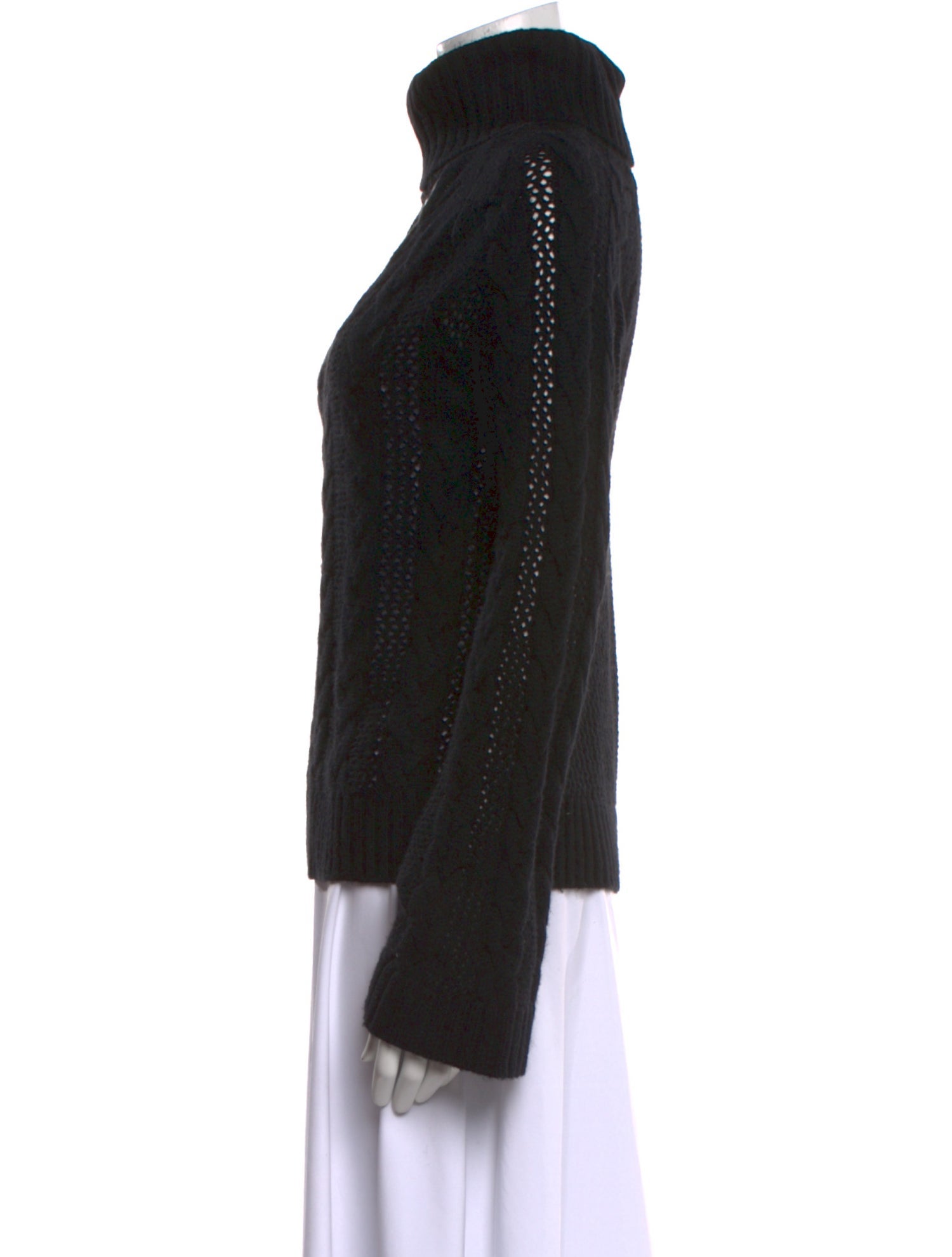 Intermix Cable Knit Turtleneck Sweater