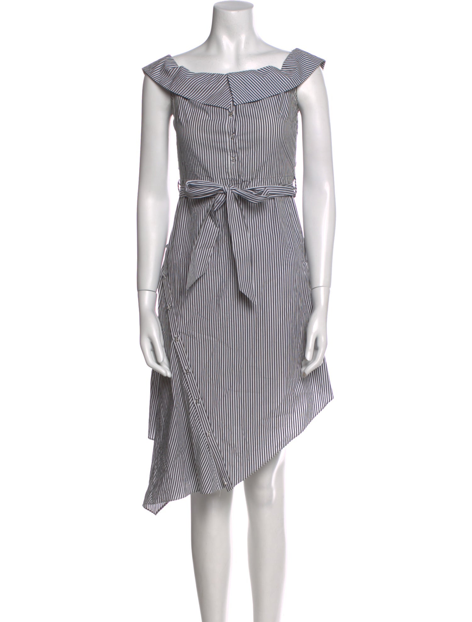 Intermix Striped Knee-Length Dress