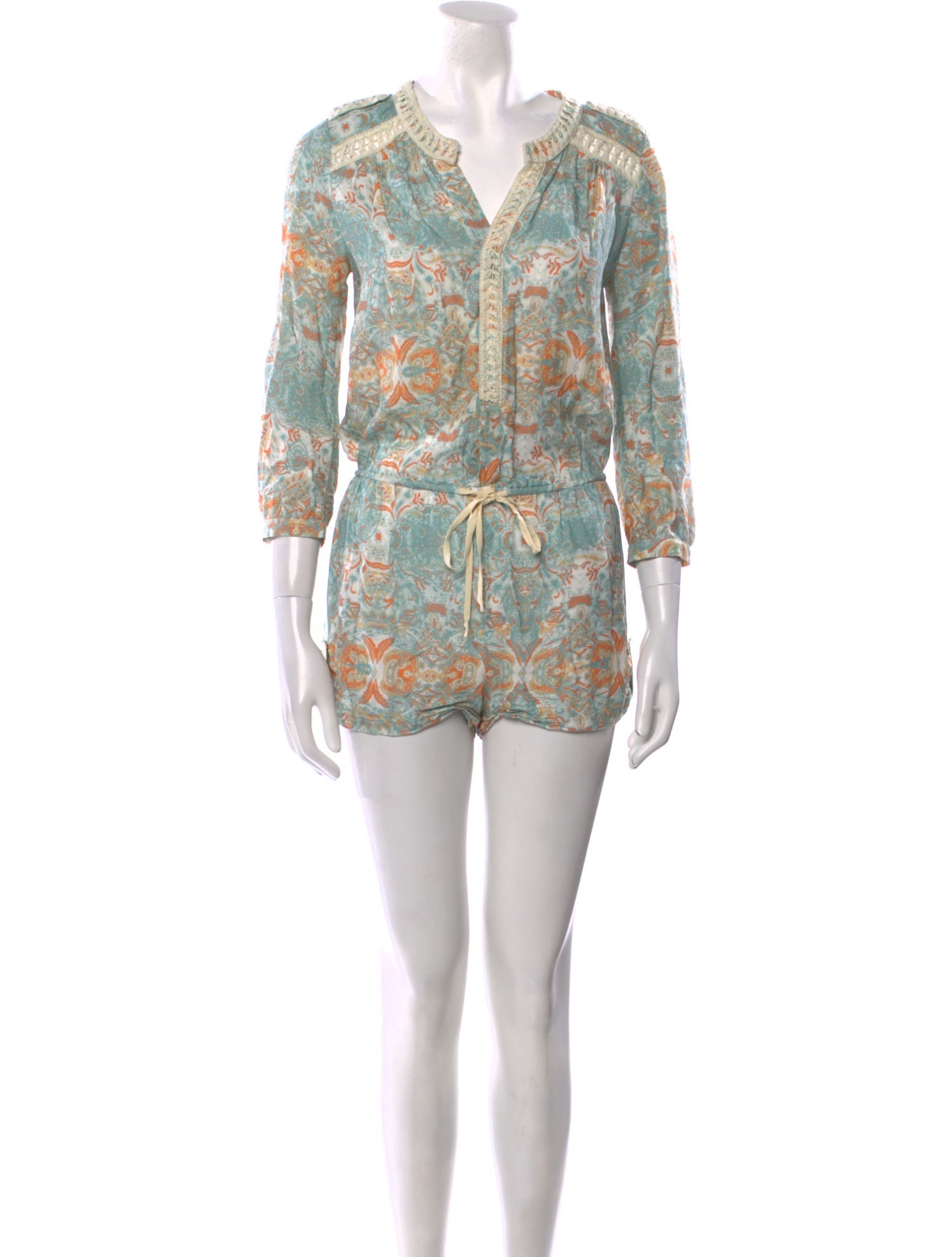 Intermix Floral Print V-Neck Romper