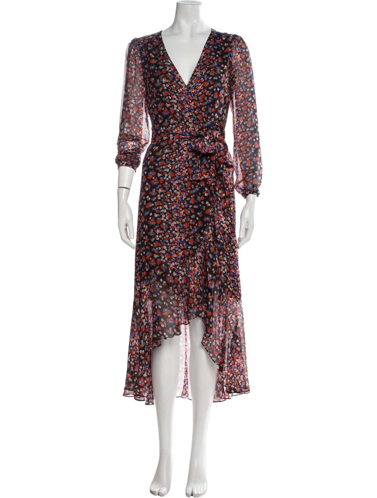 Intermix Silk Knee-Length Dress