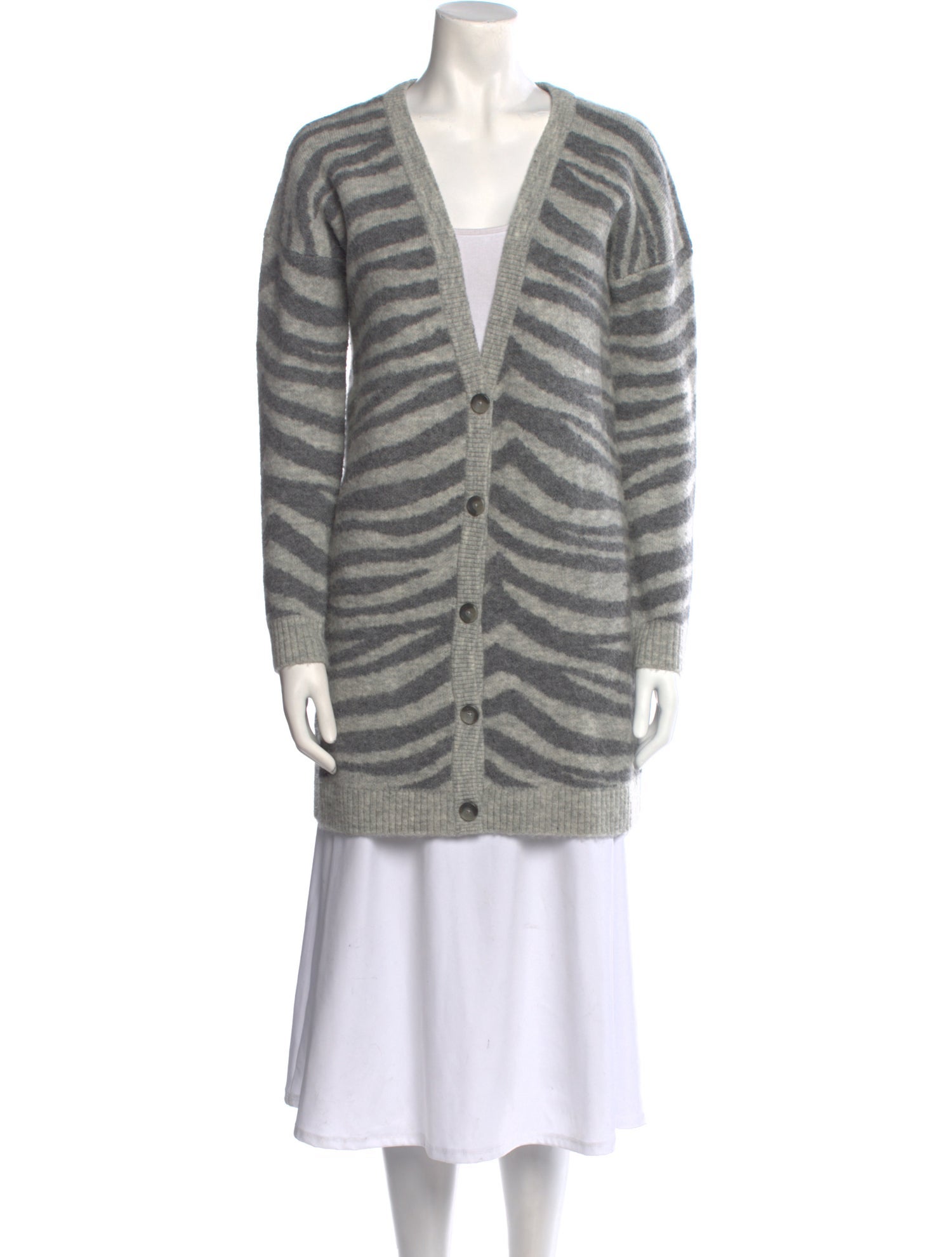 Intermix Striped V-Neck Sweater