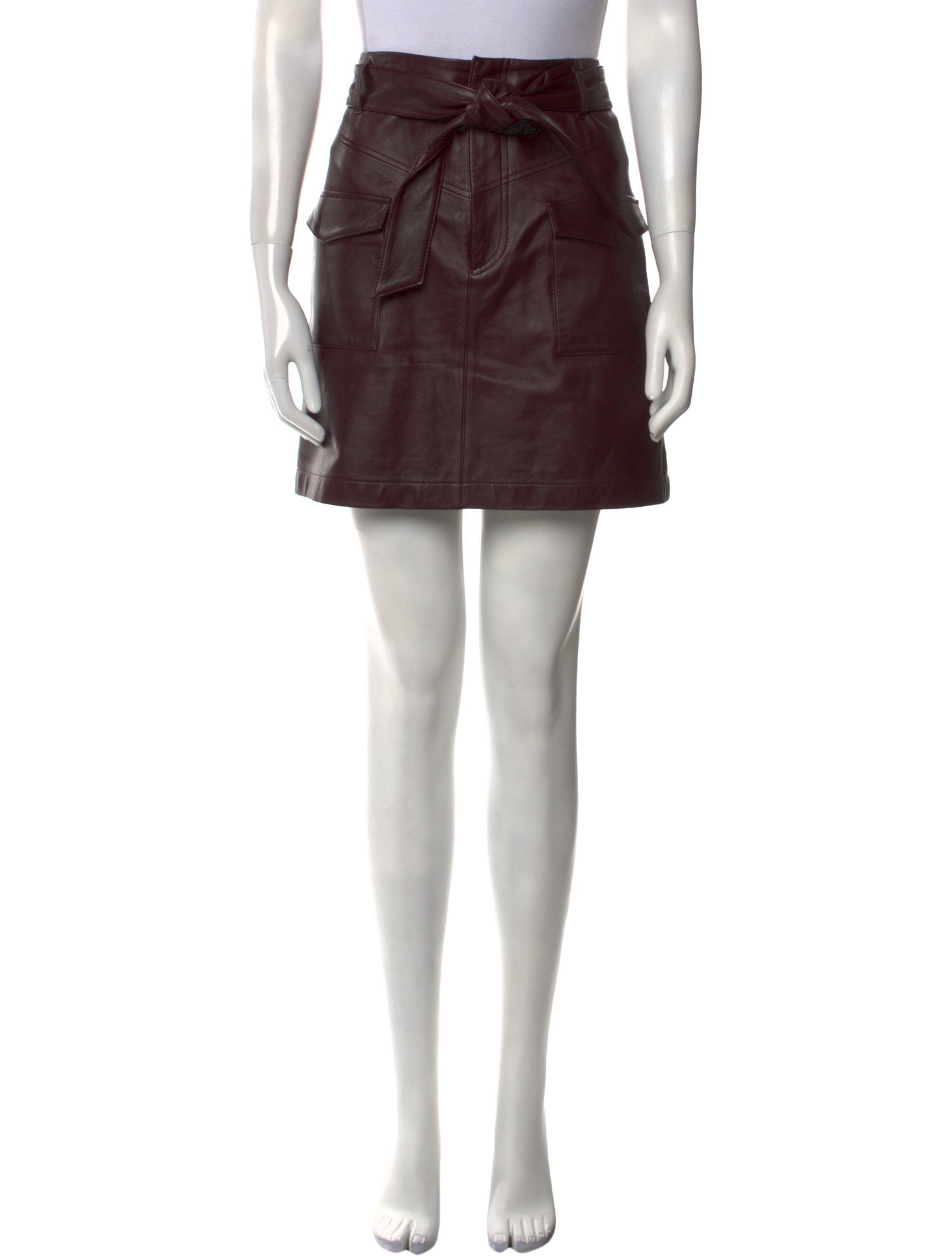 Intermix Lamb Leather Mini Skirt